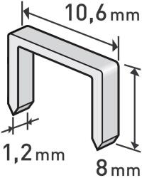 Extol Tűzőgép kapocs profi 8 mm (10, 6×0, 52×1, 2 mm) 1000 db (8852202)