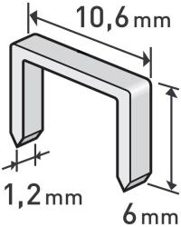 Extol Tűzőgép kapocs profi 6 mm (10, 6×0, 52×1, 2 mm) 1000 db (8852201)