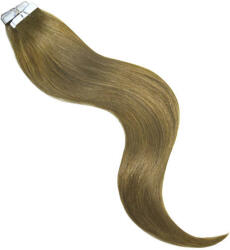 HairExtensionShop TAPE IN Ragasztócsíkos Póthaj Standard Világosbarna Színben 55cm (Szín #8) (RT558)