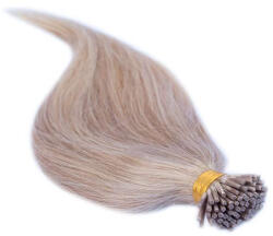 HairExtensionShop Keratinos I-TIP Emberi Póthaj Standard Mikró Gyűrűzéshez Aranyszőke 50cm (Szín #16) (RIT5016)