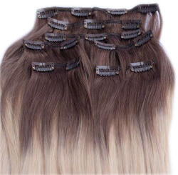 HairExtensionShop Csatos Emberi Póthaj Ombre Színben 40cm (Szín #OMBRE) (RC40OM)