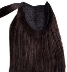 HairExtensionShop Lófarok Copf Emberi Póthaj Standard Natúr Barna Színben 50cm (Szín#2) (RP502)