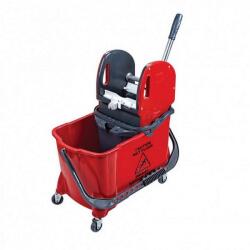 UCTEM PLAS Takarítókocsi, műanyag vázas, piros, 24 literes - klin
