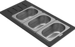 ELLECI ELLECI- Tároló edény háromrészes gourmet 433 inox HPL kerettel (KD013065IN) - ellecimarkabolt