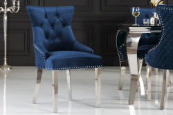 Invicta Design szék Queen Levia fej bársony királykék