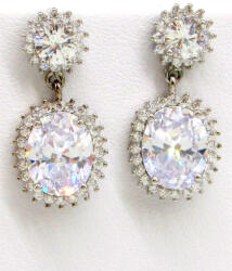 SZICÍLIA ezüst fülbevaló - crystal fehér (23 mm) (2025083003)