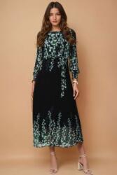 RohBoutique Rochie midi elegantă din voal cu imprimeu floral , Negru, Roh DR4786