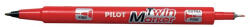Pilot Alkoholos marker, 0, 8/2 mm, kétvégű, PILOT "Twin", piros