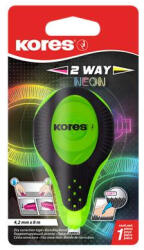 Kores Hibajavító roller, 4, 2 mm x 8 m, KORES "2WAY Neon", vegyes színekben