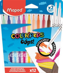 Maped Filctoll készlet, 3, 6 mm, törölhető, MAPED "Color'Peps Oops! ", 10+2 különböző szín