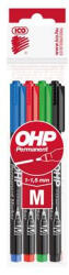 ICO Alkoholos marker készlet, OHP, 1-1, 5 mm, M, ICO, 4 különböző szín - toptoner