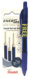 Pentel Zseléstollbetét csomag, 0, 35 mm, PENTEL"EnerGel LR7", ajándék zseléstollal, kék