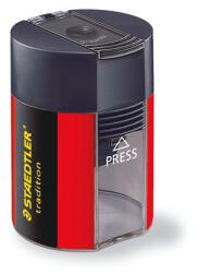 STAEDTLER Hegyező, egylyukú, tartályos, STAEDTLER "511", fekete-piros