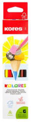 Kores Színes ceruza készlet, háromszögletű, KORES "Triangular", 6 különböző szín
