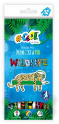 Victoria Színes ceruza készlet, háromszögletű, COOL BY VICTORIA "Wildlife", 12 különböző szín