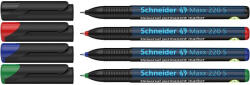 Schneider Alkoholos marker készlet, OHP, 0, 4 mm, SCHNEIDER "Maxx 220 S", 4 különböző szín