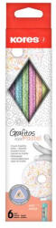 Kores Grafitceruza készlet, radírral, HB, háromszögletű, KORES "Grafitos Style Pastel