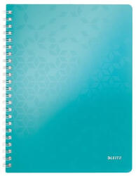 Leitz Spirálfüzet, A4, kockás, 80 lap, LEITZ "Wow", jégkék