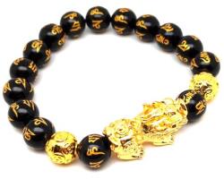 R. M. ékszer Ónix dragon golyó karkötő 10mm (058338)