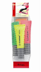 STABILO Szövegkiemelő készlet, 2-5 mm, STABILO "Neon", 4 különböző szín