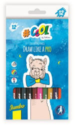 Victoria Színes ceruza készlet, háromszögletű, vastag, COOL BY VICTORIA, 12 különböző szín