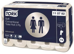Tork Toalettpapír, T4 rendszer, 3 rétegű, 12, 5 cm átmérő, Advanced, TORK, fehér - toptoner