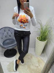 Norafashion Csinos őszi mintás hosszú ujjú felső (őszicsokor) (603492)