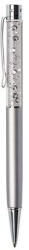 Art Crystella Golyóstoll, ezüst, felül fehér SWAROVSKI® kristállyal töltve, 14 cm, ART CRYSTELLA®