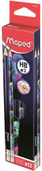 Maped Grafitceruza radírral, HB, háromszögletű, MAPED "Deepsea Paradise", 12 darab