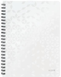 Leitz Spirálfüzet, A4, vonalas, 80 lap, LEITZ "Wow", fehér