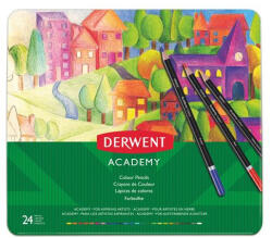 Derwent Színes ceruza készlet, fém doboz, DERWENT "Academy", 24 különböző szín