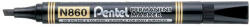 Pentel Alkoholos marker, 0, 6-4, 5 mm, vágott, PENTEL "N860", fekete