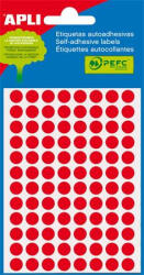 APLI Etikett, 8 mm kör, kézzel írható, színes, APLI, neon piros, 288 etikett/csomag - toptoner