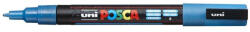 uni Dekormarker, 0, 9-1, 3 mm, UNI "Posca PC-3ML", fényes kék