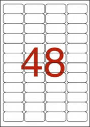 APLI Etikett, 45, 7x21, 2 mm, poliészter, időjárásálló, kerekített sarkú, fehér, APLI, 960 etikett/csomag