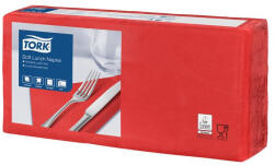 Tork Szalvéta, 1/4 hajtogatott, 3 rétegű, 32, 5x32, 8 cm, Advanced, TORK "Soft Lunch", vörös