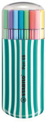 STABILO Rostirón készlet, 1 mm, türkiz tok, STABILO "Pen 68 Zebrui", 20 különböző szín
