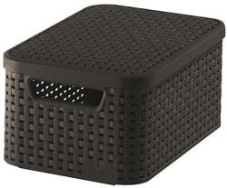 Curver Rattan hatású kosár tetővel, 6l, barna, CURVER, "Style S