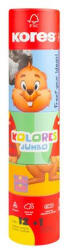 Kores Színes ceruza készlet, háromszögletű, jumbo, 1 hegyezővel, KORES "KOLORES Twist & Turn", 12 különböző szín