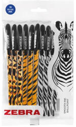 Zebra Golyóstoll, 0, 27 mm, kupakos, vegyes testszín, ZEBRA "Animal Doodler'z", kék