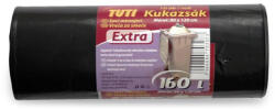 TUTI Szemeteszsák, 160 l, 10 db, 80x120 cm, 30 , TUTI "Extra", fekete