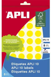 APLI Etikett, 16 mm kör, kézzel írható, színes, APLI, sárga, 432 etikett/csomag - toptoner