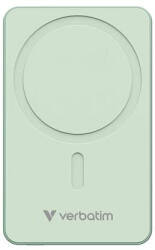 Verbatim Power bank, külső akkumulátor, vezeték nélküli, 10.000mAh, VERBATIM "Charge n Go Essentials", zöld