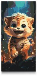  Festés számok szerint - Vidám tigris Méret: 40x80cm, Keretezés: Műanyagtáblával