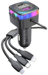 Earldom FM Трансмитер Earldom ET-M98, Bluetooth, USB, Type-C, 3.1A, С кабел 3 в 1, Черен - 17768
