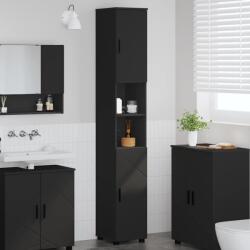vidaXL Шкаф за баня Черно 30 x 35 x 192 см Инженерно дърво & Метал (883335)