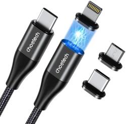 Choetech Cablu USB-C - USB-C, 1.2m, negru, 60W, varfuri magnetice, Choetech (CABLE-USBC/MAG3-XCC1034-CHO)