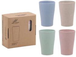 TOO KT-107 4db-os vegyes színekben 300ml búzaszalma műanyag pohár (BB392280)