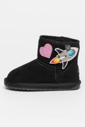Emu Emu, Wallaby Mini Play nyersbőr csizma rátétekkel, Fekete, 25-26 EU (K12748-BLACK-9)