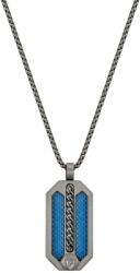 Police Besar Férfi Nyaklánc - Szürke Nemesacél, Kék Részletek (PEJGN2009202)
